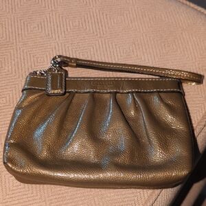 Coach Metallic Gold Wristlet